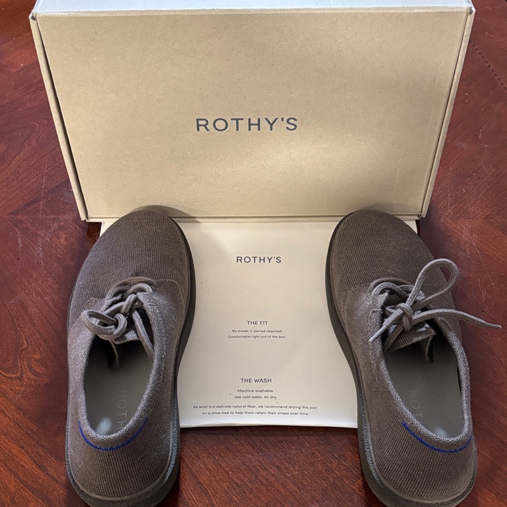 Brand New. Rothy's Men's Oxfords - The Monty. Timber Brown. 10.5